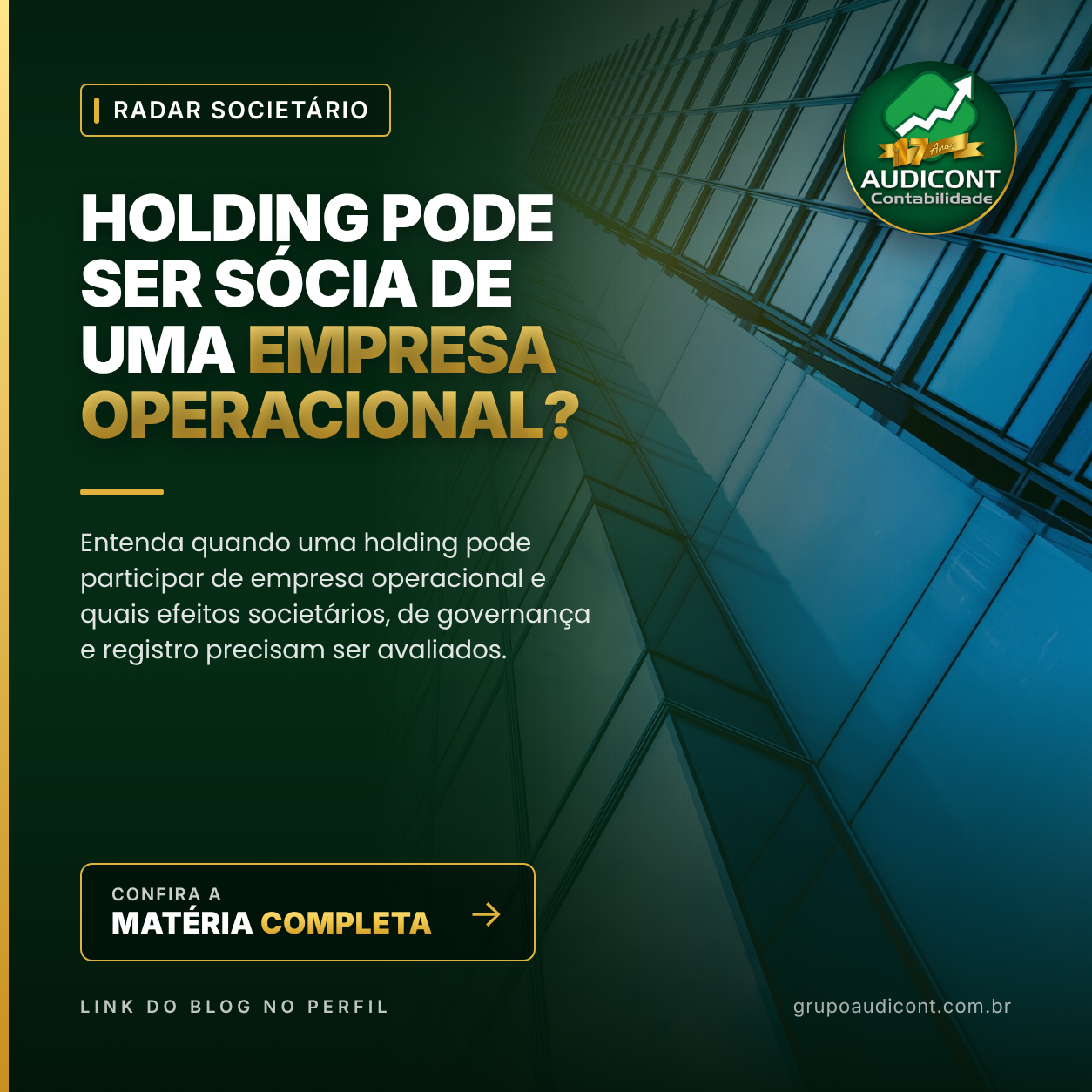 Holding pode ser sócia de uma empresa operacional?