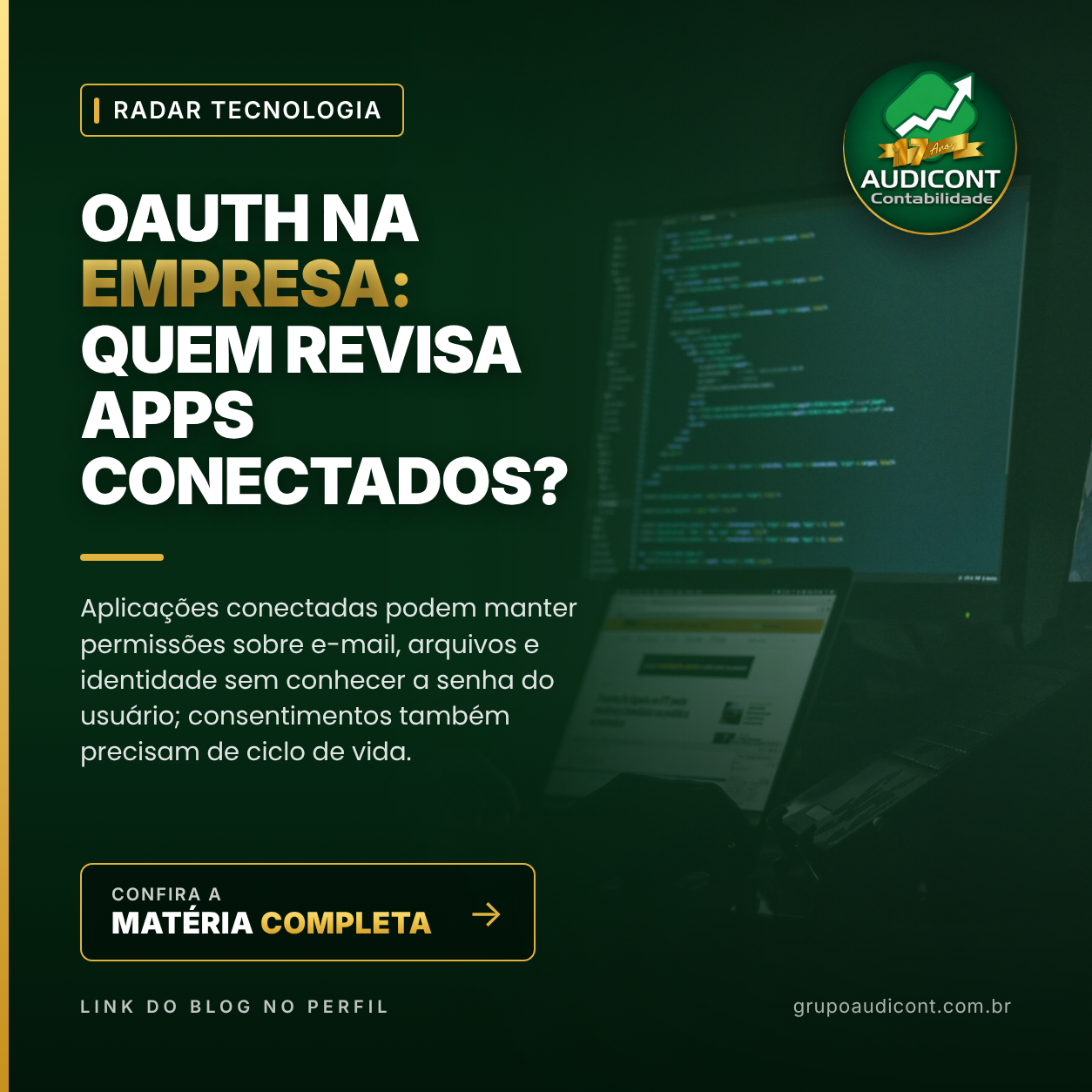 OAuth na empresa: quem revisa apps conectados?