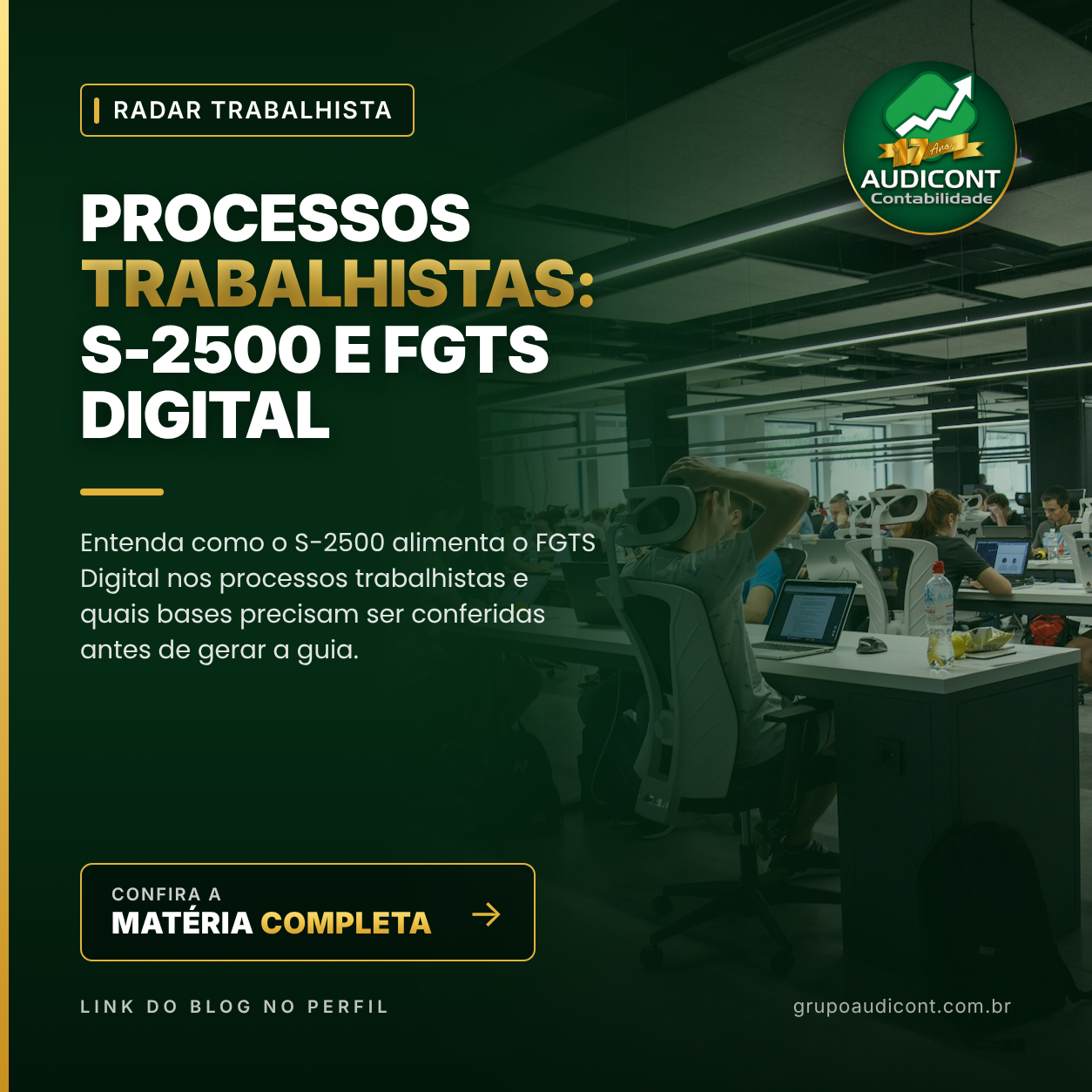 Processos trabalhistas: S-2500 e FGTS Digital